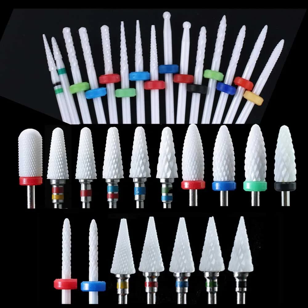 Fresa per punta da trapano per unghie in ceramica per punte da trapano elettriche per manicure Lime per mais a fiamma per accessorio per lucidatura per macchina per pedicure