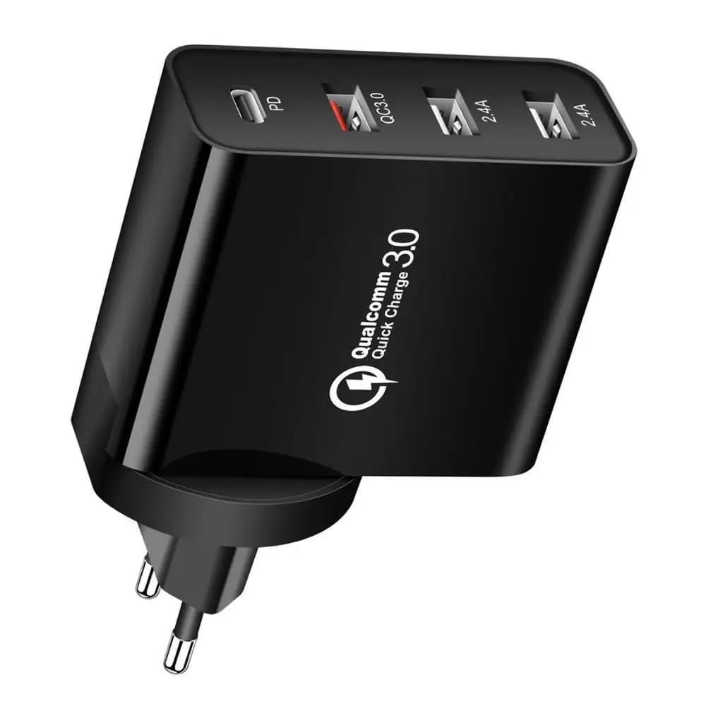 Caricatore di USB C, caricatori della parete del PD di carico veloce dei porti 48W 4 con la carica rapida 3.0, Multi adattatore USB-C di viaggio del porto per i telefoni