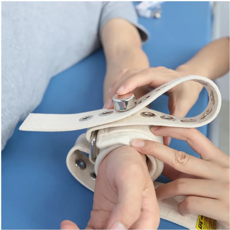Cinghia di ritenuta magnetica sdraiata per arti di mani o piedi nel letto, legatura sicura del paziente, assistenza sanitaria