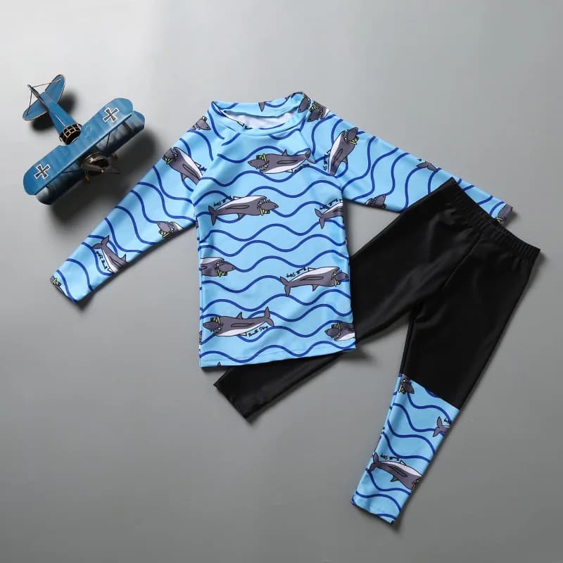 Costume da bagno per bambini della corea del sud pantaloni a maniche lunghe per bambini della scuola media per bambini costume da bagno protezione solare studente muta da sub