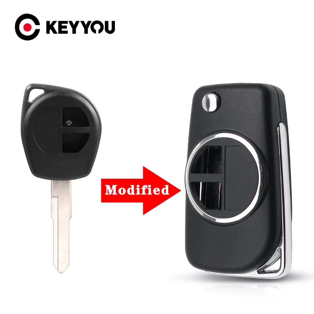 KEYYOU Modificato Per Suzuki Swift Grage Vitara Alto 2 Bottoni di Ricambio Flip Pieghevole Chiave Dell'automobile Caso Borsette Chiave A Distanza HU133R Lama