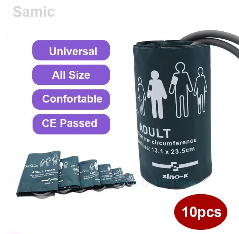10 pz riutilizzabile adulto/bambino NIBP polsino tubo singolo per BP polsino Monitor polsino pressione sanguigna tutte le dimensioni doppio tubo