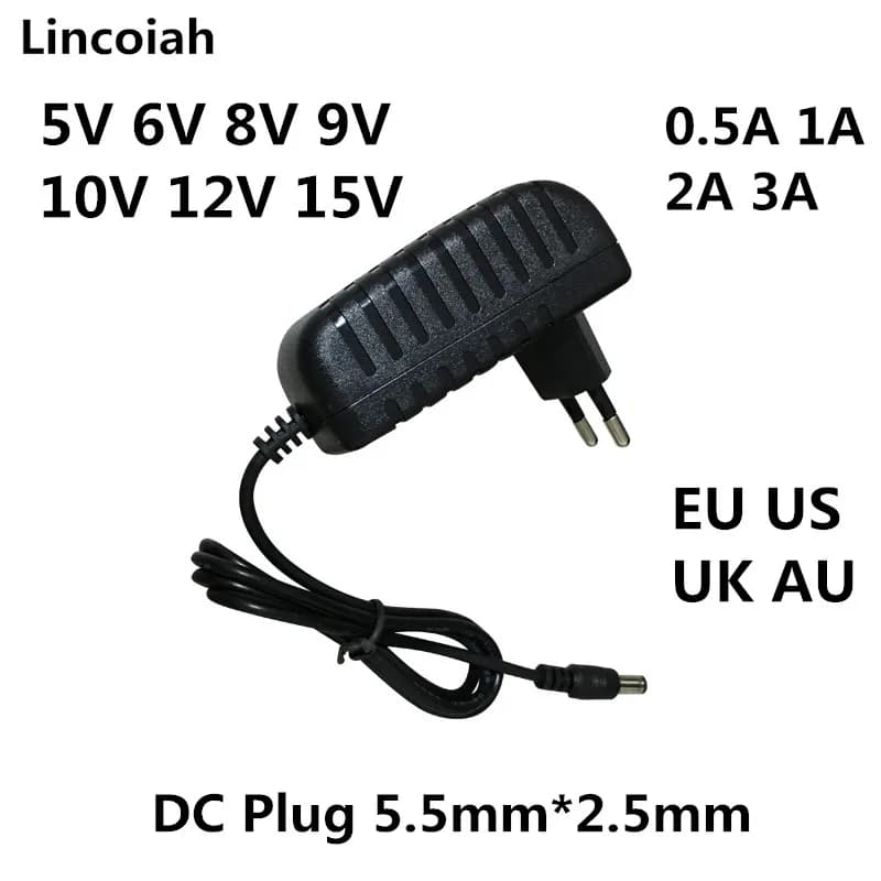 Francia Spagna 5V 6V 8V 9V 10V 12V 15V 0.5A 1A 2A 3A AU US UK EU AC/DC adattatore di alimentazione Regolazione monitor adattatore caricabatterie Alimentazione