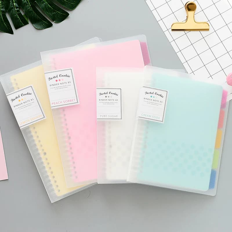 1Pc KOKUYO Notebook a fogli mobili biscotto pastello nuova serie Lambency Plaid raccoglitore ad anelli Notebook nucleo interno A5 B5 A4 diario piano
