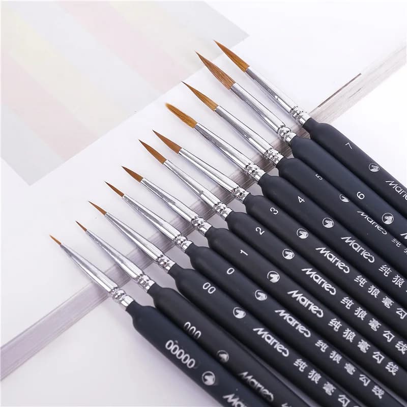 Hook line pen watercolor soft hair oil painting extra fine weasel hair Hand Painted 00000 brush gouache acrylic painting stroke