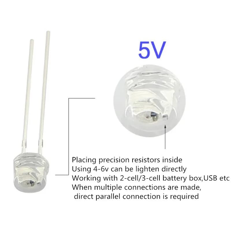 5 V 12 v LED 5mm 3mm tallone SMD f5 f3 cappello lampada rotonda diodi dip USB luce per auto bianco rosso verde blu giallo chip 50 pezzi