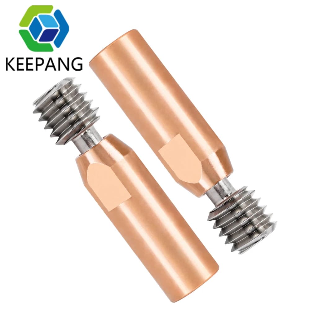 2Pcs Bimetal CR10 Titanium Alloy Heat Break Throat 1.75mm Copper Plating Tube 4.1mm Through For Ender 3 CR-10 Hotend 3D Printer