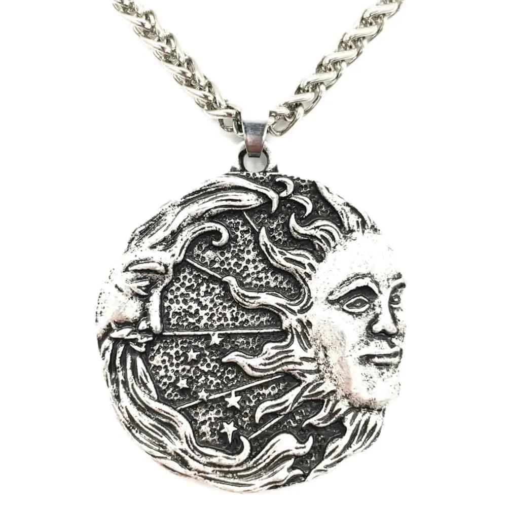 Stregoneria Sun Moon Star Wicca Pagan Spiritual Jewelry collana Vintage donna uomo Ouija Witch Pendant Dropshipping