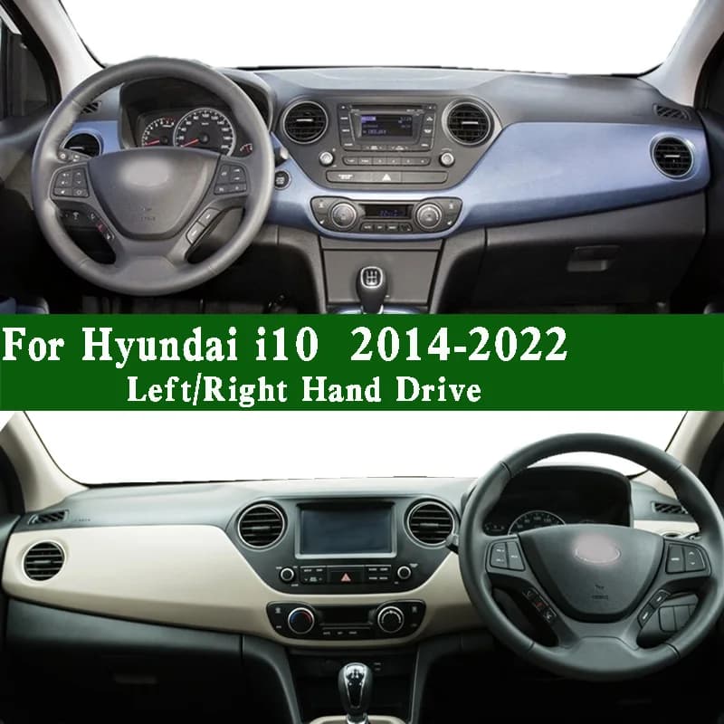 For Hyundai i10 2014-2022 Dashmat Dashboard Cover Instrument Panel Sunscreen Insulation Protective Pad Anti-Dirt Proof Ornaments