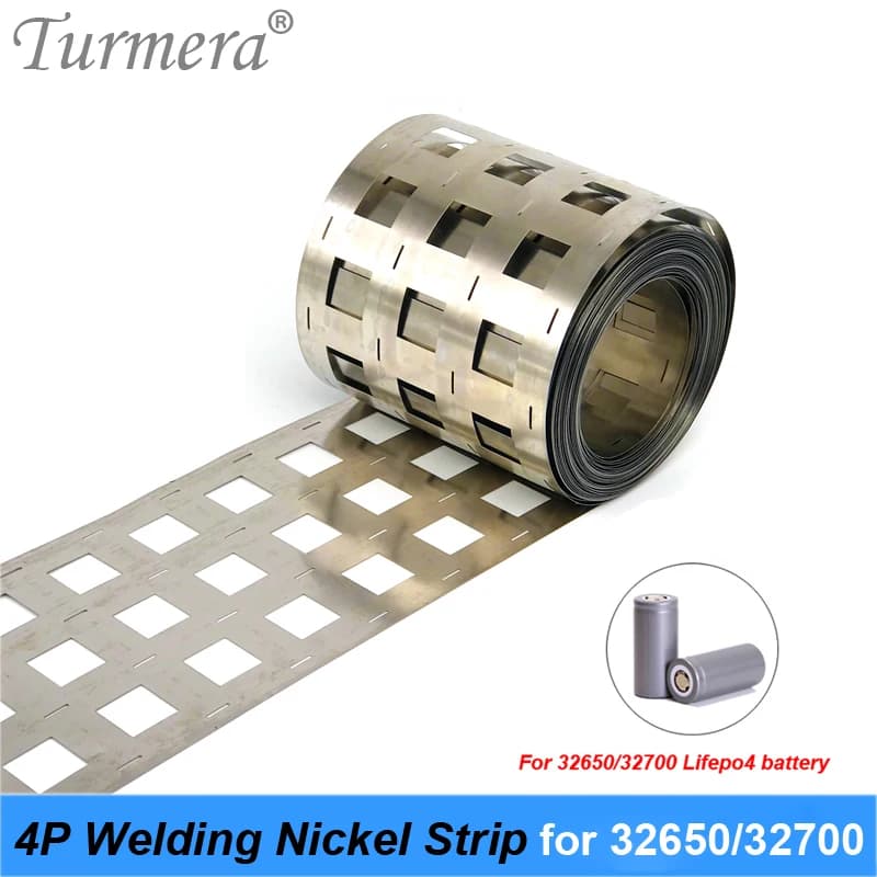 Turmera 32650 32700 4P Saldatura al nichel 0,15 mm di spessore per sistema di pannelli solari a batteria Lifepo4 12V 24V e bici elettrica 36V 48V