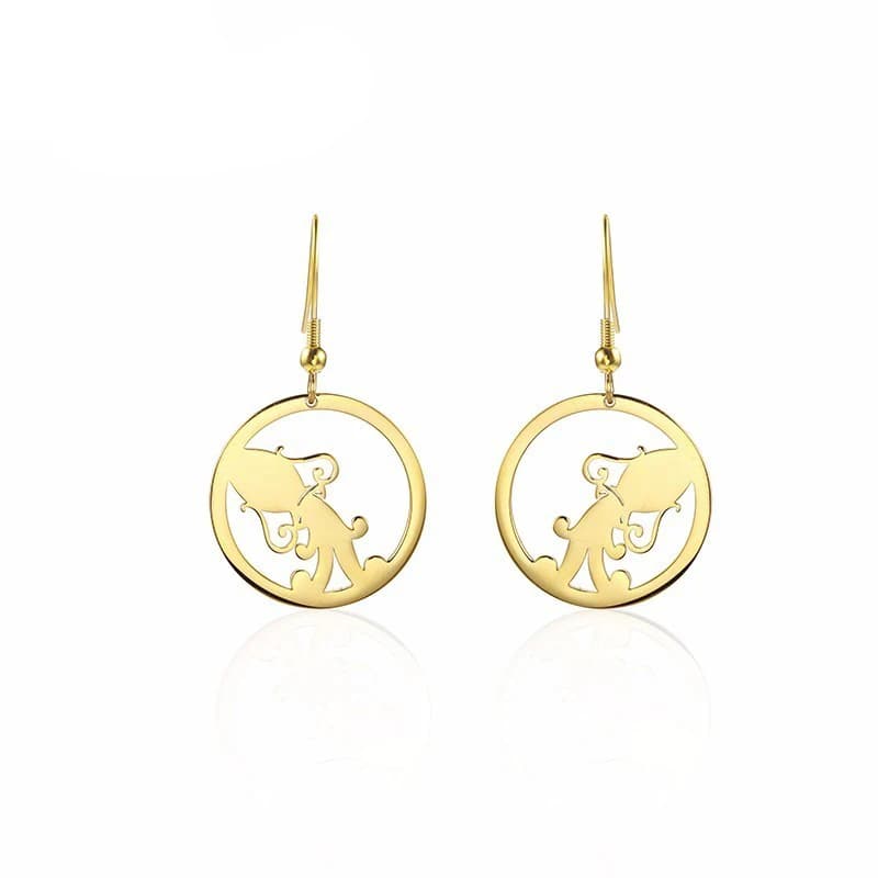 Acquario minimalista in acciaio inossidabile Costellazione zodiacale creativa Orecchini pendenti unici Regalo di gioielli per le donne