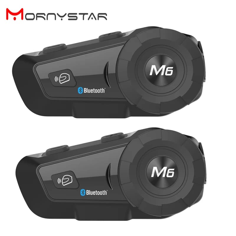 2 PZ MONYSTAR M6 Plus 1000 m Cuffie per casco moto Bluetooth Interfono per FM BT Wireless