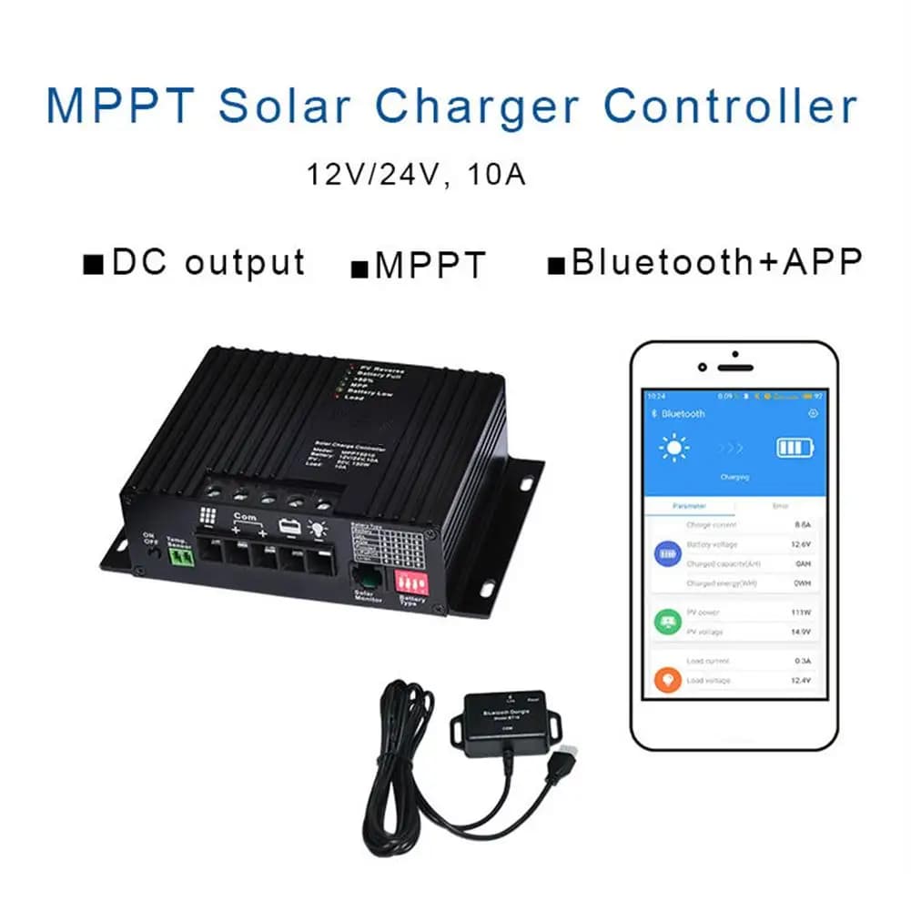 Regolatore di carica solare MPPT con regolatore di carica del pannello solare Bluetooth GEL/AGM/allagato/LiFePO4(12.8V)/ioni di litio (NCM)