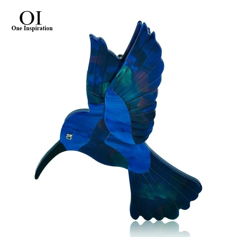 BLUCOMEBLUCOMEOI nuovo arrivo Blue Eagle spille a forma di rondine Texture naturale spilla acrilica gioielli per ragazze donne cappello sciarpa Coa