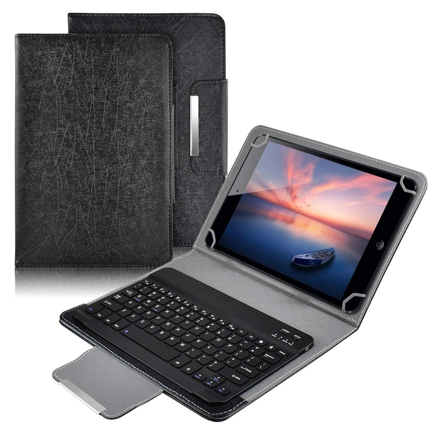 Tastiera Bluetooth senza fili per tablet Custodia in pelle PU Custodia per Pad 7 8 pollici 9 10 pollici per IOS Android Windows