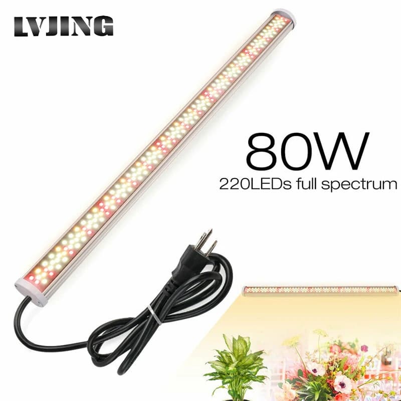 LVJING 80W Led Grows Light Full Spectrum Phytolamp Tube Bar Strip Led For Indoor Plant Plant Flower Semi Veg Tent With Plug