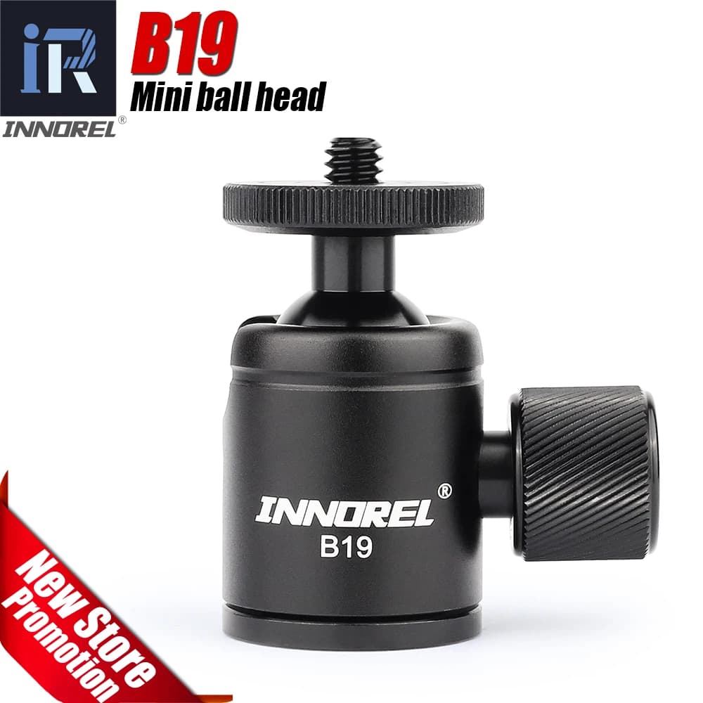 INNOREL B19 Mini Testa A Sfera Ballhead per la Macchina Fotografica In lega di Alluminio Testa del Treppiede Leggero Mini Treppiede Da Tavolo Selfie Bastone
