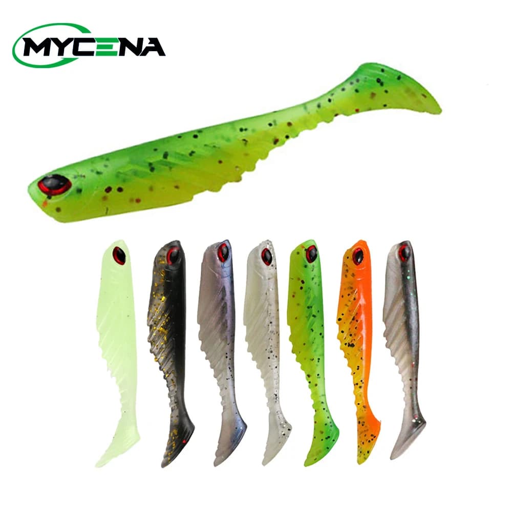 JonStar 10 pz/lotto richiamo morbido 7 cm/2.9g luminoso ripper shad richiamo di pesca esca in silicone esca morbida per la pesca alla carpa esca luccio