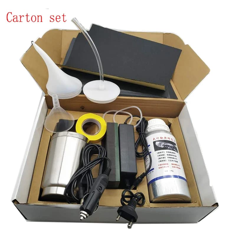 Kit di restauro per lucidatura fari Auto Set di riparazione per restauratore di fari Auto strumenti per officina evaporatore in polimero liquido da 800ML