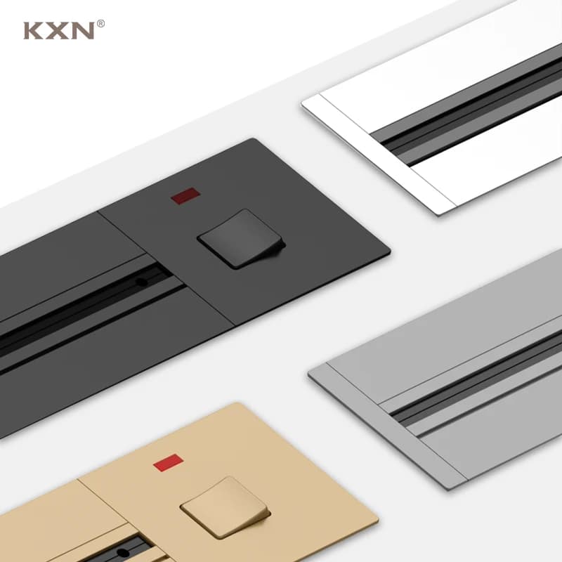 KXN outlet for surface power track/series P1 hidden 40cm 60cm 80cm 100cm sockets for wall electric extension with switch