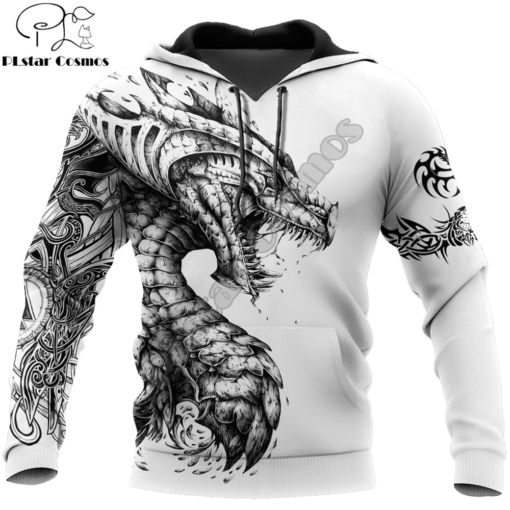 Tattoo and Dungeon Dragon 3D stampato unisex Deluxe felpa con cappuccio da uomo felpa streetwear zip pullover giacca casual tuta KJ0273