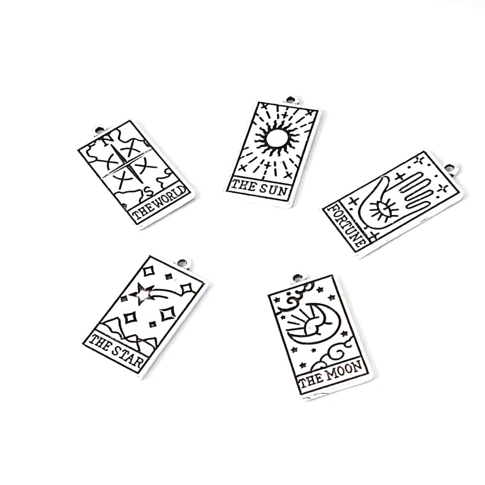 5pcs tarocchi card world sun moon eye star ciondolo charm per accessori uomo donna fai da te