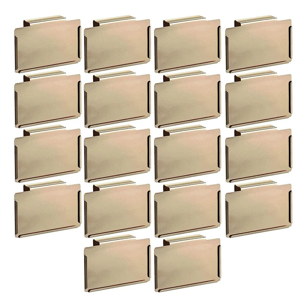 20PCS Gold Clip Label Holders sistema di organizzazione domestica di stoccaggio in metallo per cestini cestini riutilizzare i porta etichette con Clip in metallo rimovibili
