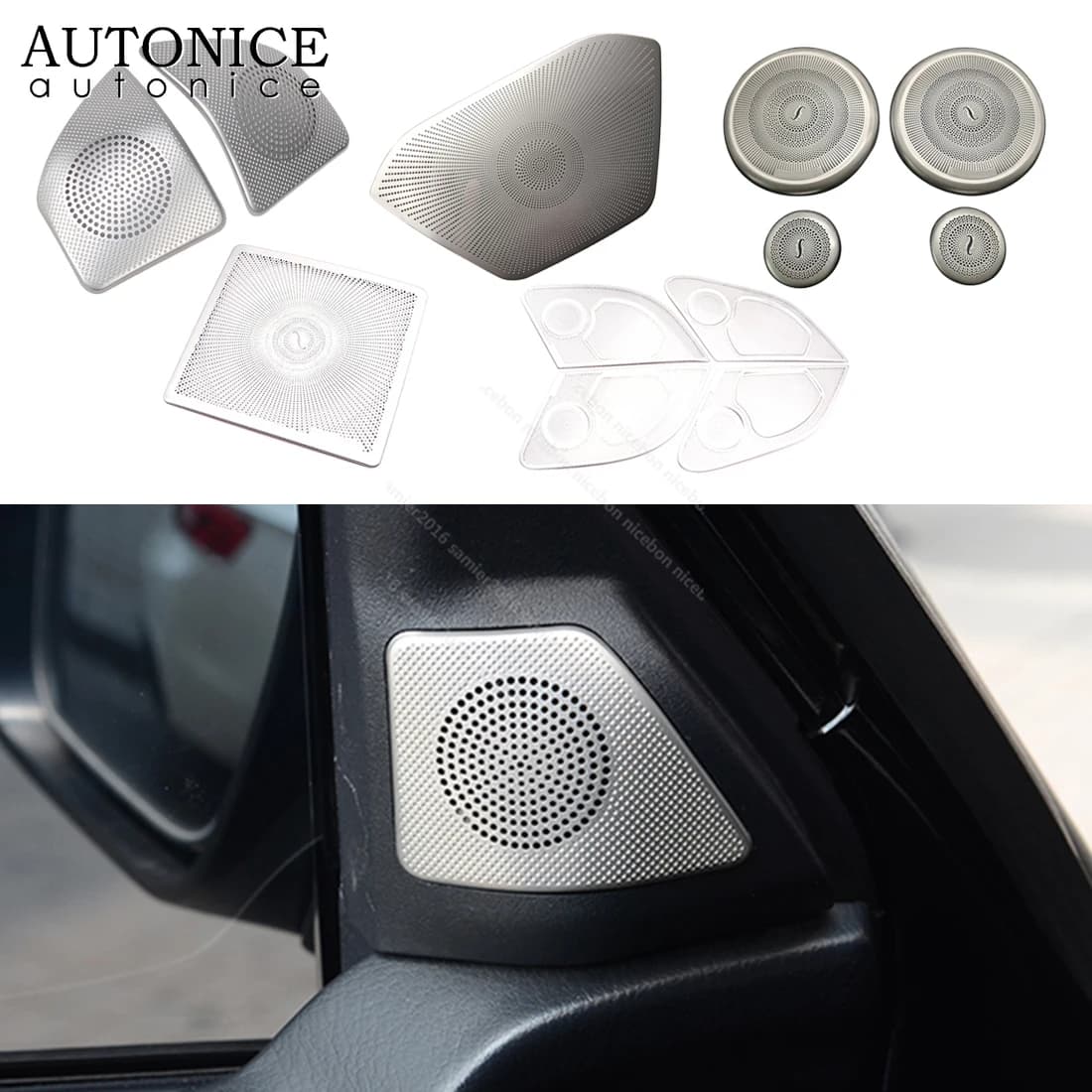 Anello Audio per altoparlante per porta in acciaio 12 pezzi adatto per Mitsubishi Pajero V93/V97 2016 2017 2018 2019 2020 2021