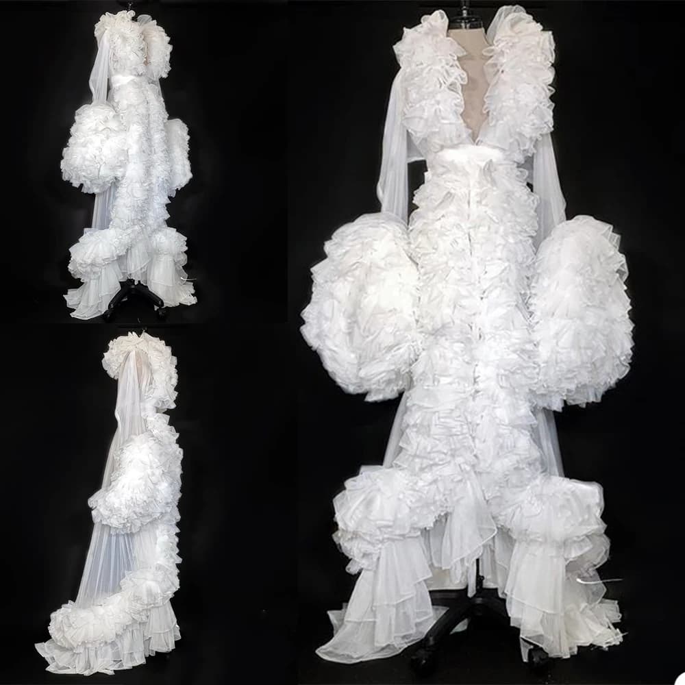 Kimono da donna Incinta Party Sleepwear Maniche lunghe Abito da donna Accappatoio Camicia da notte trasparente Abito da ballo Scialle da damigella d'onore Personalizzato