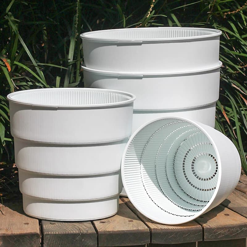 Meshpot flower pot for white plastic plants Cachepot with air holes for home garden decoration to plant outdoor for indoors
