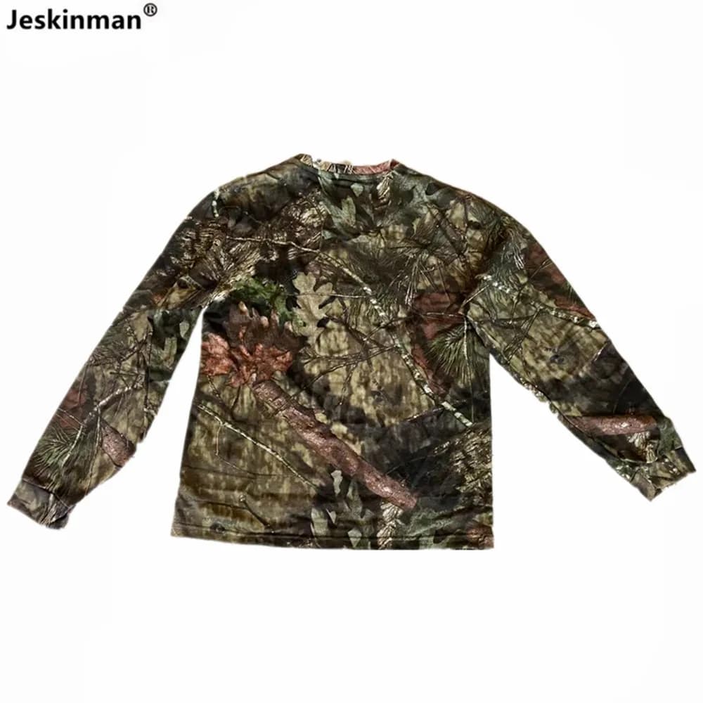 Camicia da pesca da caccia mimetica bionica per fotografia di birdwatching nella giungla Camicia a maniche lunghe comoda e traspirante in cotone pieno