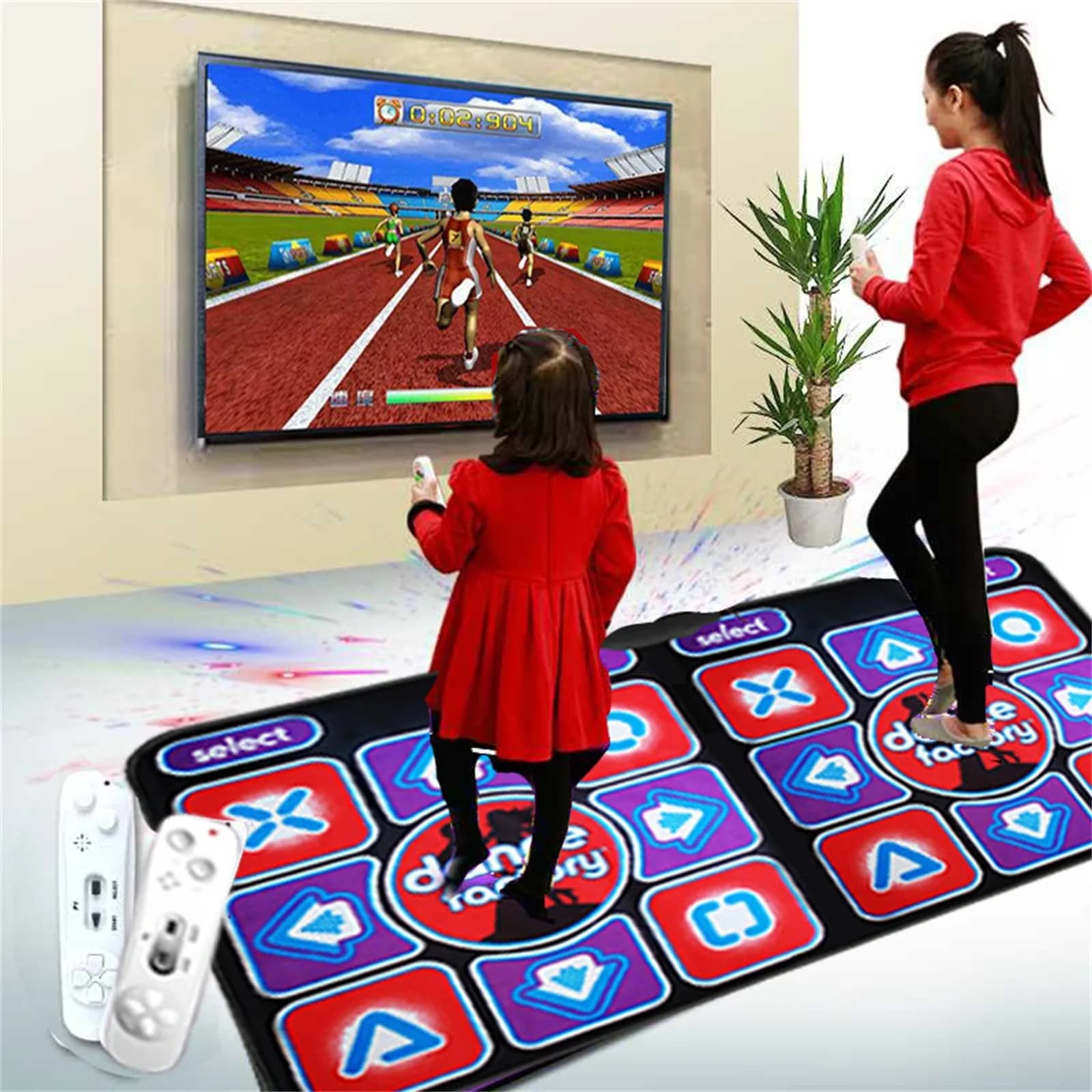 New English Menu 11mm Double Dance Pad Non-slip Mat Yoga Mat with 2 remote controls 512M Card for PC and Tv Sense Game