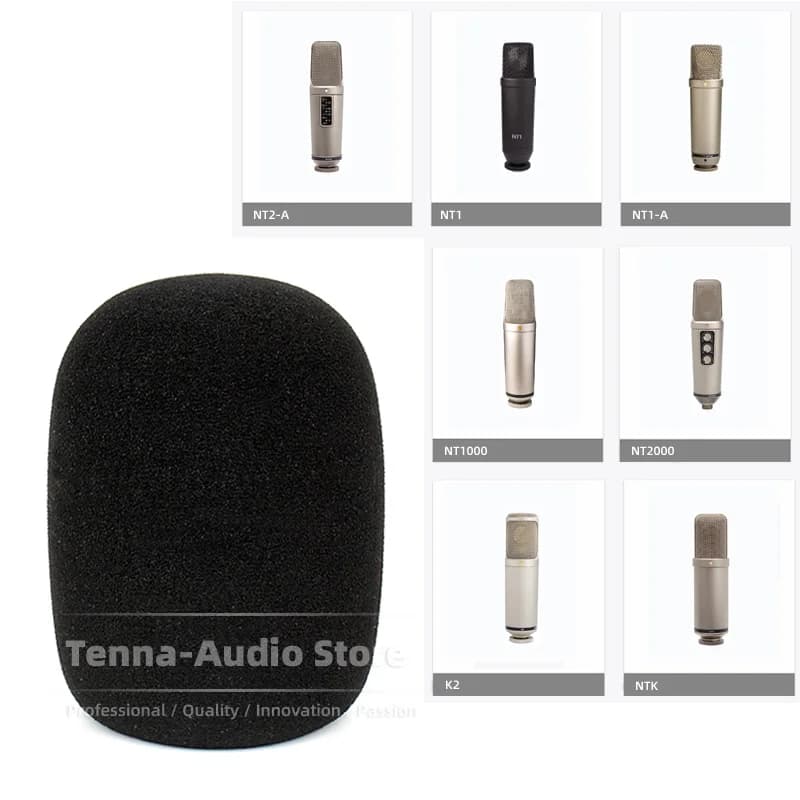 Spugna per microfono in schiuma per parabrezza per Rode NT1-A NT2-A NT1 Kit NT 1 K 2 A NT1000 NT2000 USB K2 NTK Filtro anti-pop per parabrezza