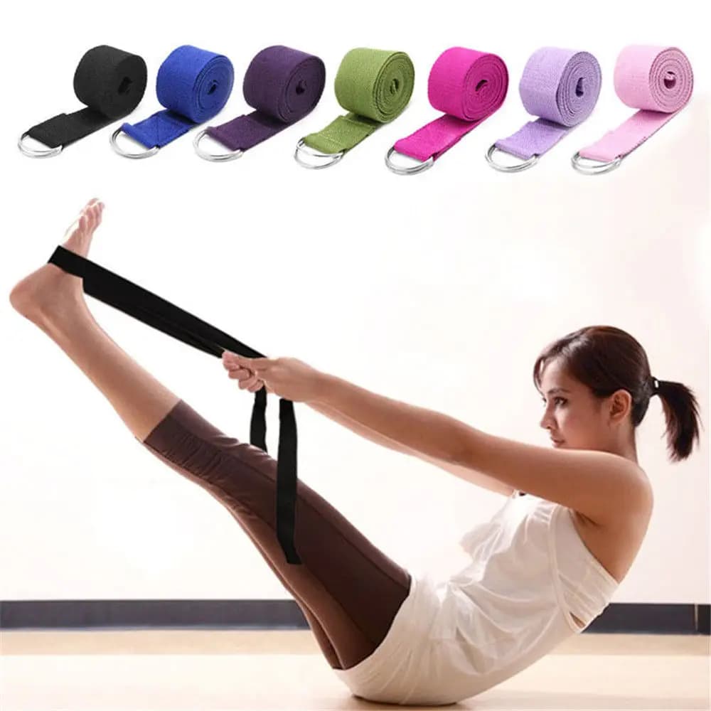 180cm Multicolor Yoga Stretch Strap D-Ring Belt Fitness Gym Corda Figure Half Leg Resistance Yoga Strap Bands