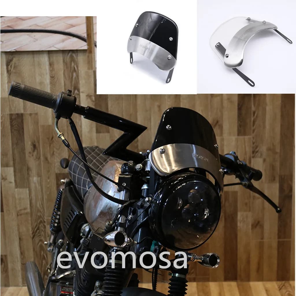 Deflettore del vento del parabrezza regolabile del flusso d'aria del parabrezza del motociclo per fari da 5-7 pollici Accessori universali per moto