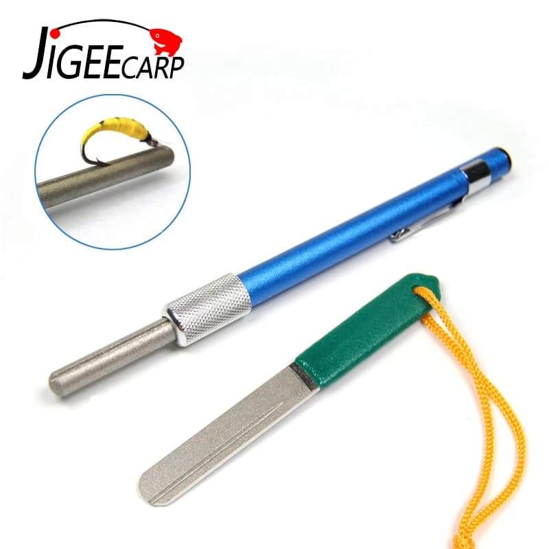 JIGEECARP 1PC diamante carpa amo da pesca Hone amo da pesca affilatura affilatura attrezzatura da pesca scatola accessorio strumento doppie facce