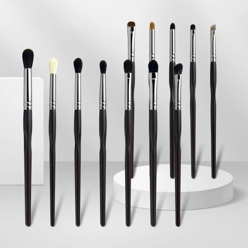 12 pz/set Nero Professionale Pennelli Per Trucco Degli Occhi set Ombretto make up pennello funzione completa Piega dettaglio sbavatura Ombra Per Il Naso mosan