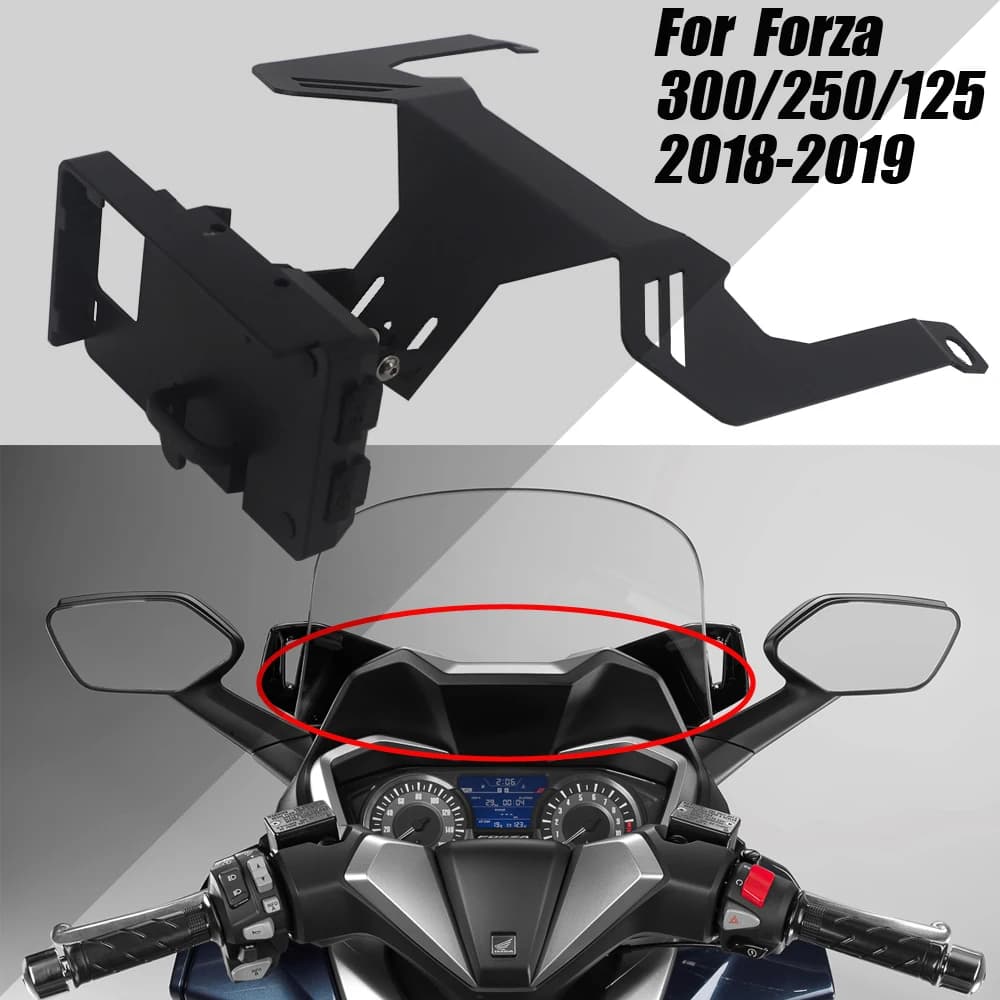 For HONDA FORZA 125 250 300 Navigation Phone Mount Bracket FORZA125 FORZA250 FORZA300 2017-2020 CNC Aluminum Smartphone Holder