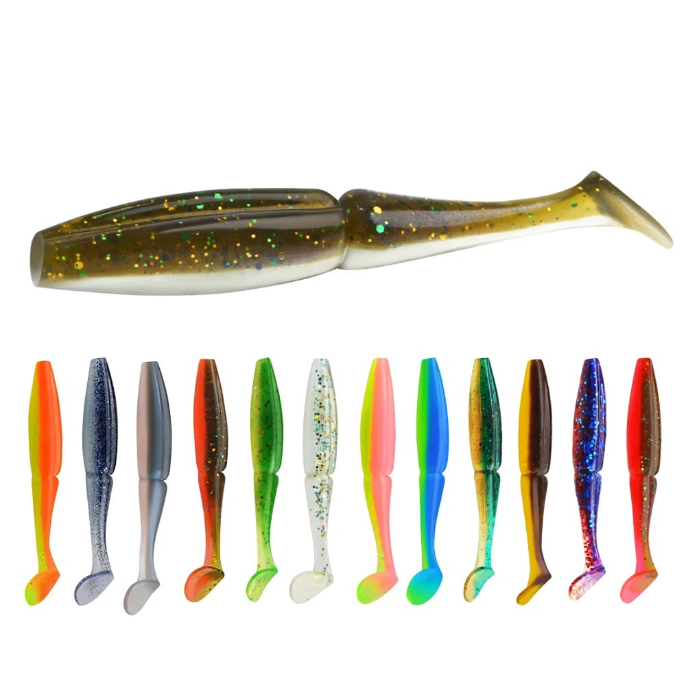 FISH KING One Up Shad Richiamo di Pesca 90mm 105mm Esche Morbide Silicone Pesca Wobbler Bass Esca Pesca Artificiale richiamo morbido Tacke