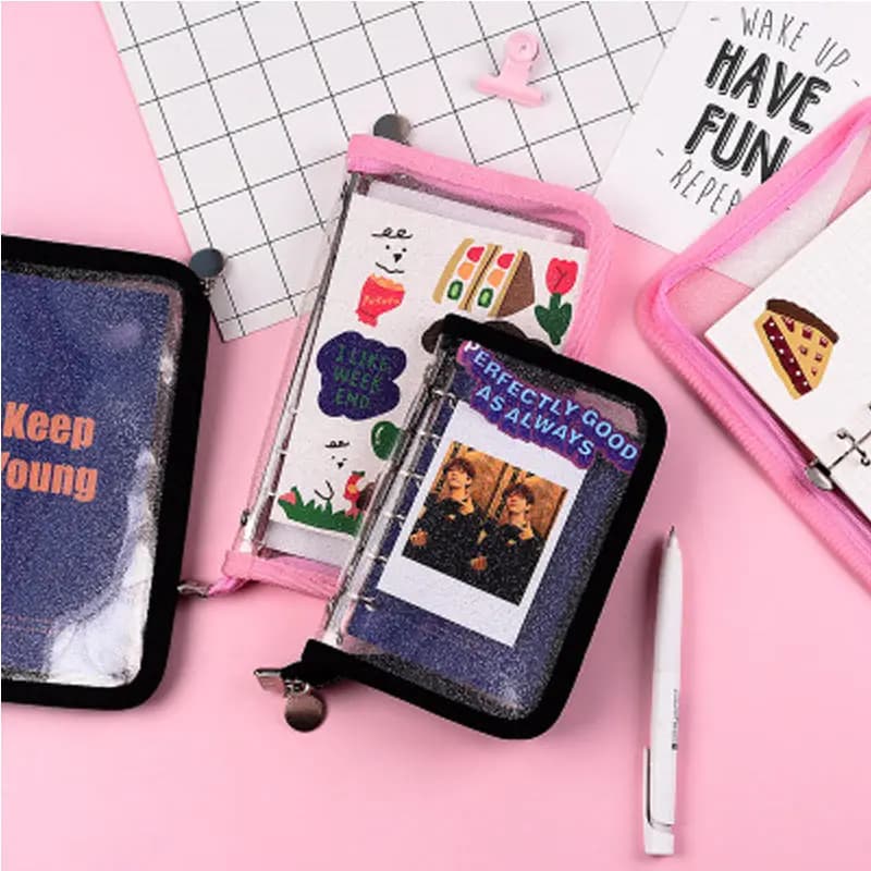 A6 A7 borsa con cerniera trasparente raccoglitore a fogli mobili Notebook copertina interna copertina taccuino agenda pianificatore forniture di cancelleria per ufficio
