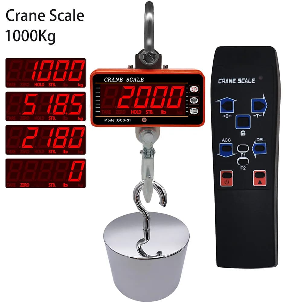 Bilancia digitale per gru 500kg 1000kg bilancia a gancio s bilancia sospesa resistente grammo cucina strumento di pesatura elettronico pesca Steelyard