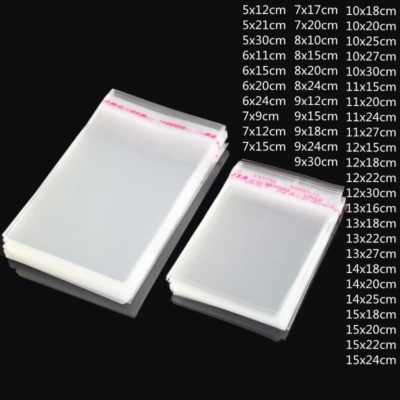 TETP 100 Pz 5 Fili Trasparente Sacchetto Autoadesivo Richiudibile Impermeabile Regalo Alimenti Caramelle Pacakging OPP Sacchetto di Plastica Cellophane di Stoccaggio