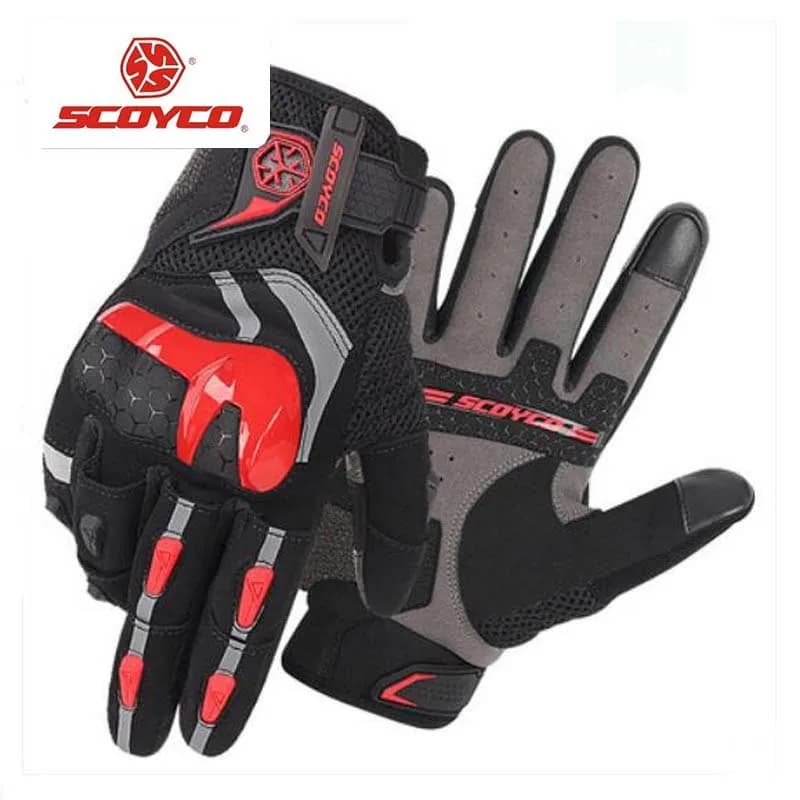 Guanti da moto SCOYCO da uomo Guanti da bicicletta in pelle sintetica a rete Guanti da motocross in TPU per accessori bici Dirk