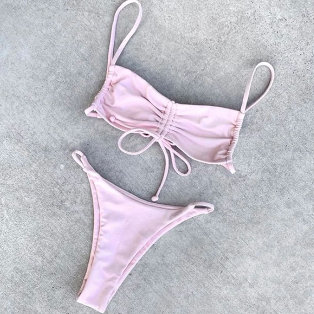 ZTVitality Pink Bikini Sexy Push Up Bikini 2020 Sale Hot Padded String Short Waist Swimwear Swimsuit Women's Swimwear Biquini