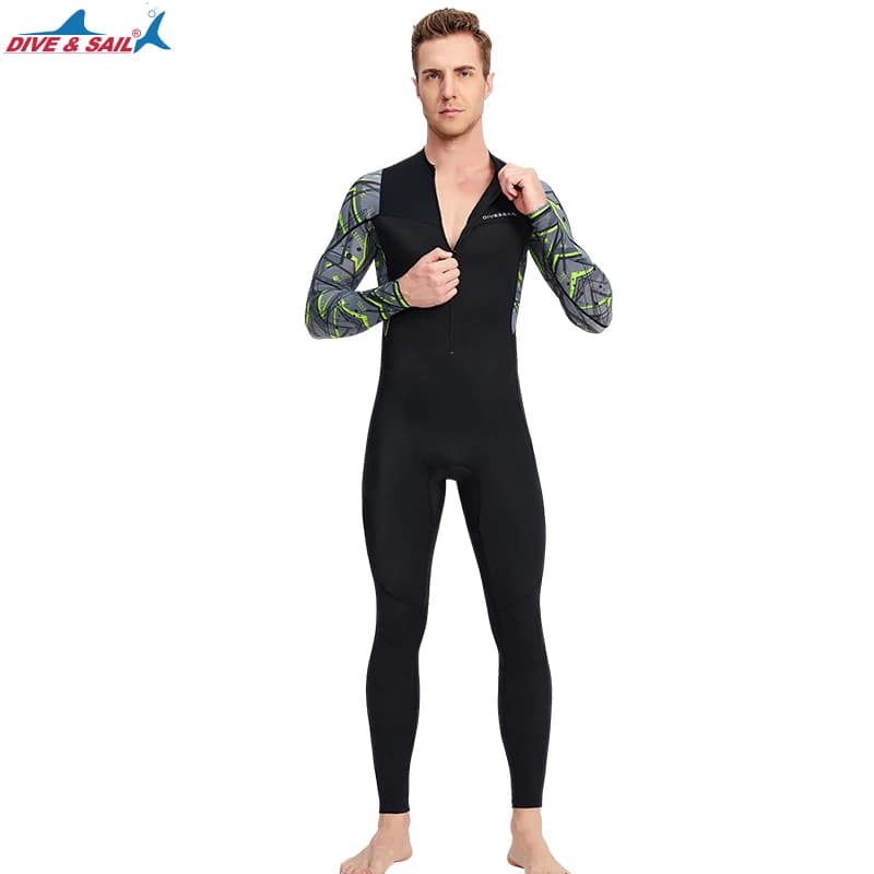 Costume da bagno completo per snorkeling in lycra per tutto il corpo - Zip frontale Gambe lunghe e maniche Protezione solare UV UPF50 + Muta sottile con strato base