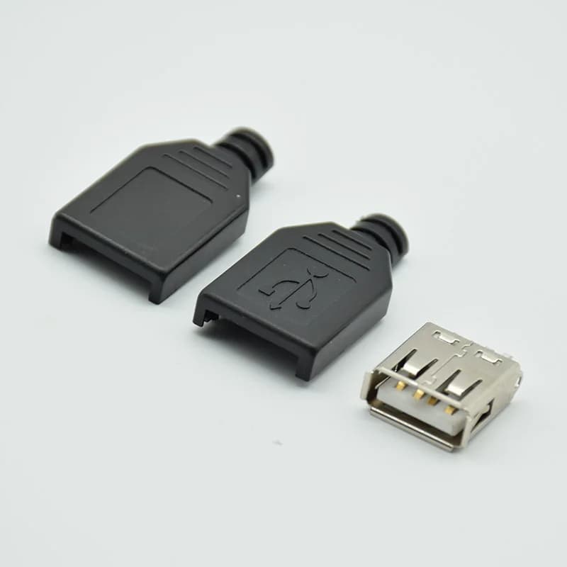 10pcs/5pcs Tipo A Femmina USB 4 Spille Presa di Connettore Con Coperchio di Plastica Nera A tre vestito di un pezzo del vestito fai da te