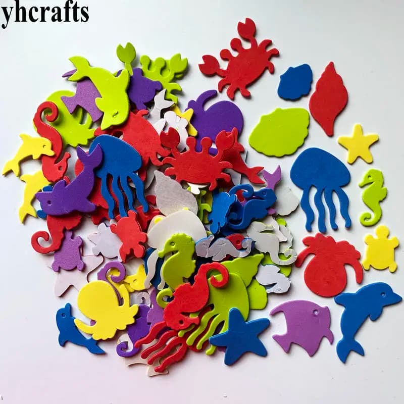 1bag/Lot ocean animal foam stickers,Kids DIY toy.Scrapbooking kit.Early educational DIY.kindergarten crafts.Activity items.
