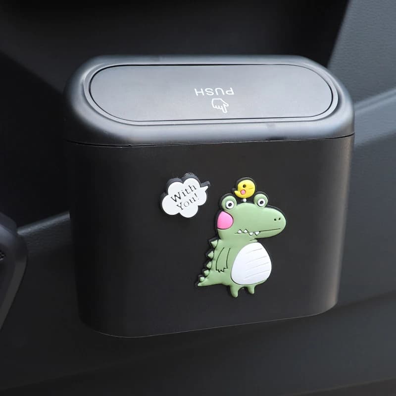 Cartoon Mini Car cestino bidone della spazzatura Auto interni rifiuti pattumiera organizzatore stoccaggio accessori rosa per le donne