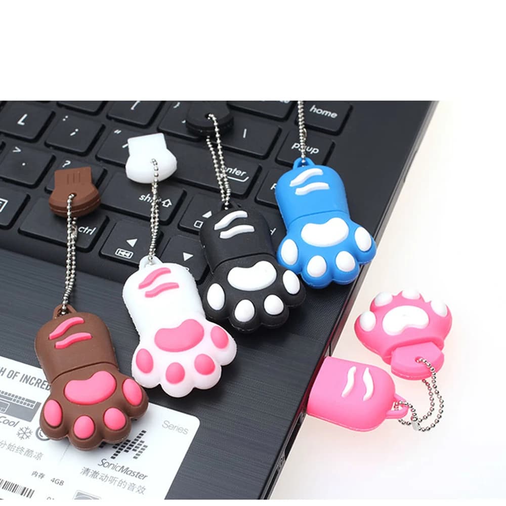 Cartoon Cute Lovely Cat Claws Pen Drive 4gb 8gb 16gb 32gb 64gb Women USB Flash Drive USB 2.0 Flash Memory Stick pendrive U Disk