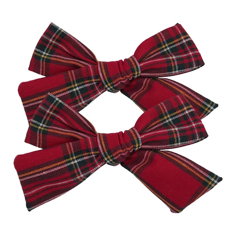 Vintage 2 pezzi Plaid 4 pollici tessuto di cotone fermagli per capelli fermagli per capelli bambini neonate fiocchi per capelli accessori fermagli per capelli copricapo